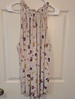 Ann Taylor Factory Cream Floral Shirt Size XXL